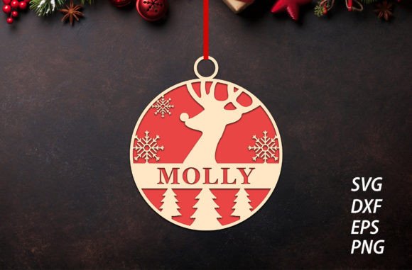 Christmas Ornament Laser Cut SVG Deer: Winter Amp