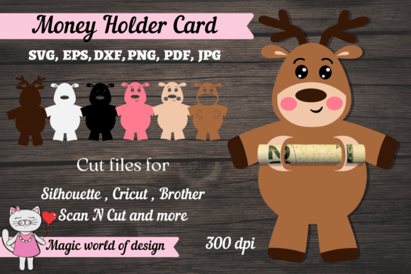 Deer Money Card SVG for Crafts & Web Design