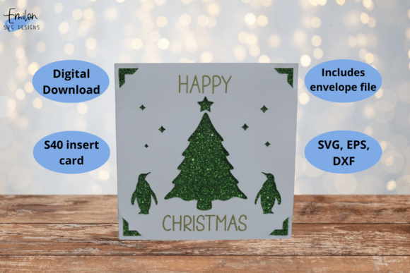 Happy Christmas Penguin Insert Card SVG Review