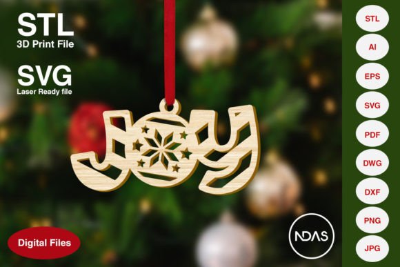 Joy Christmas Tree Ornament for Home Decor
