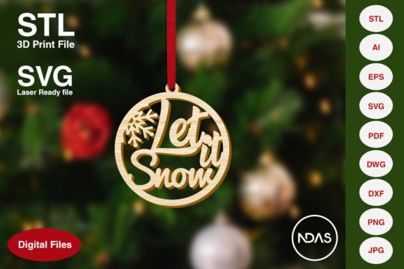 Let It Snow Text Christmas Decoration for Home Decor
