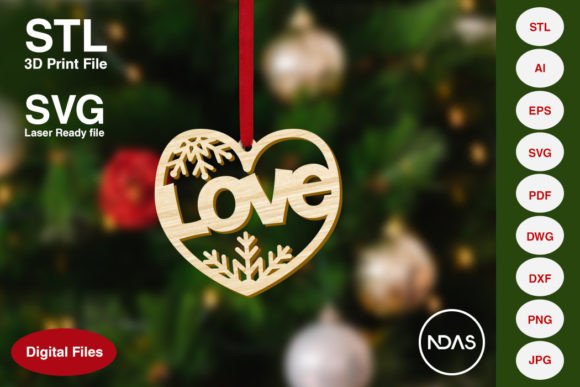 Love Text Christmas Tree Decoration for Home Decor
