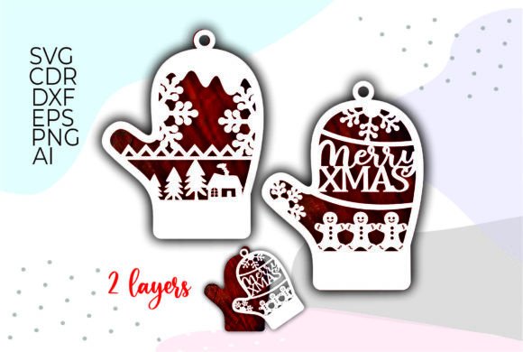 Mittens Christmas Ornaments Svg Files for Winter Amp