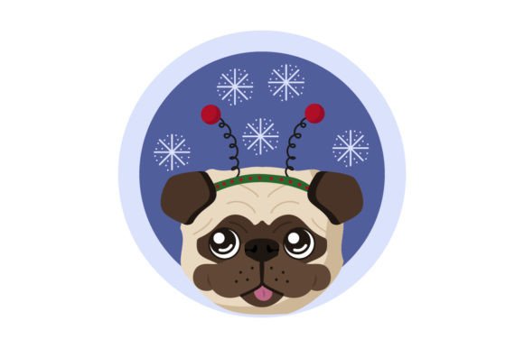 Pug Dog Christmas Ornament for Festive Branding