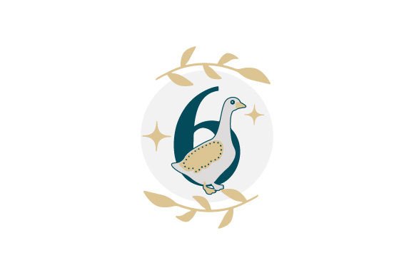 Six Geese Christmas Design for Holiday Projects
